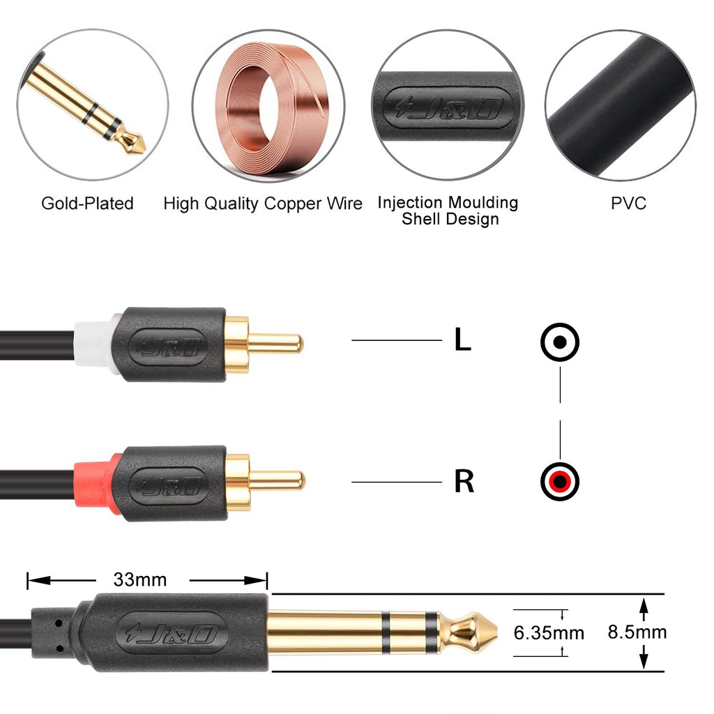 Jack to 2RCA Cable